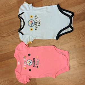 Infant girls Pittsburgh Steelers onesies set of 3